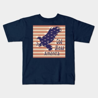 Proud American -- American Eagle over Flag Kids T-Shirt